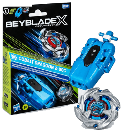 Confezione Cobalt Dragoon 2-60C con lanciatore blu e trottola
